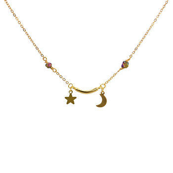 Moon, Star And Titanium Quartz Short Necklace, 4 of 5