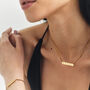 Personalised Sparkling Petite Cosmic Star Bar Necklace In Gold, thumbnail 2 of 11
