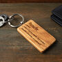 Dapper Chap 'Funcle' Rectangular Oak Keyring, thumbnail 1 of 4