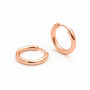 Mini Rose Gold Plated Sterling Silver Huggie Sleeper Hoop Earrings – 10mm, thumbnail 3 of 7