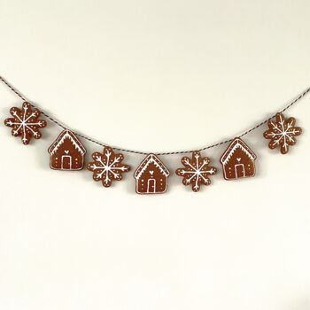 Handmade Gingerbread House Christmas Felt Garland, 3 of 5