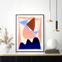 Pink And Blue Oversized Abstract Shapes Art Print, thumbnail 2 of 12