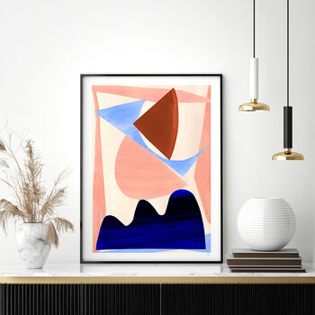 Pink And Blue Oversized Abstract Shapes Art Print, 2 of 12