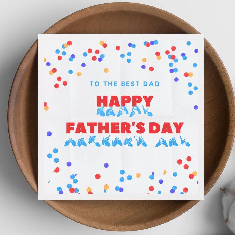 Bsl Fathers Day Card Bright Dots By Hitcreations4u