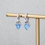 Sterling Silver Aquamarine Blue Trillion Cut Cz Hoop Earrings, thumbnail 4 of 11