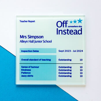 Personalised Report Style Coaster For Teacher, 3 of 7