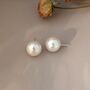 Elizabeth White D’or Pearl Ivory Silver Cream Ball Stud Earrings, thumbnail 1 of 4