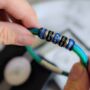 Men's Bracelet With Personalised Blue And Black Rings, thumbnail 2 of 6