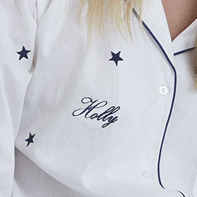 Personalised Mummy And Son Star And Navy Pyjama Set, 5 of 6