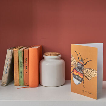 Handmade Greeting Card Bumblebee, Recycled Card, 7 of 7