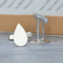Raindrop Cufflinks In Sterling Silver, thumbnail 3 of 3