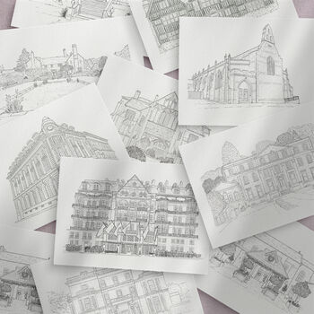 The Langham, London, Hand Drawn Illustration Wedding Venue Gift, 3 of 3