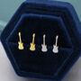 Sterling Silver Tiny Electric Guitar Stud Earrings, thumbnail 1 of 12