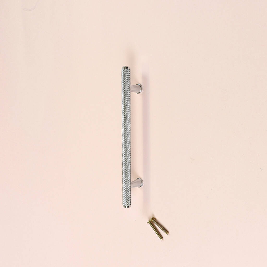 Solid Brass Matt Knurled T Bar Kitchen Cupboard Handles By G Decor