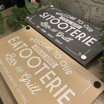 Welcome To Our Sitooterie Outdoor Garden Sign, 9 of 12