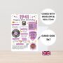 85th Birthday Card With 1941 Coin And Envelope Choose Your Colour, thumbnail 3 of 3
