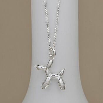 Personalised Sterling Silver Balloon Dog Necklace, 4 of 5