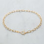 Gold Plated Oval Chain Choker With T Bar Clasp, thumbnail 3 of 6