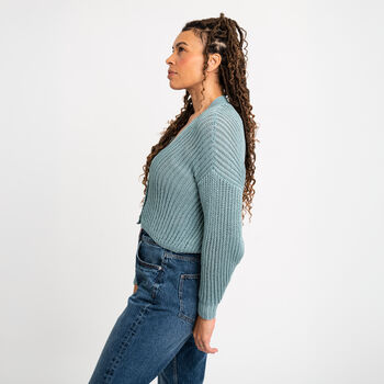 Fishermans Rib Cardigan Knitting Kit, 4 of 8