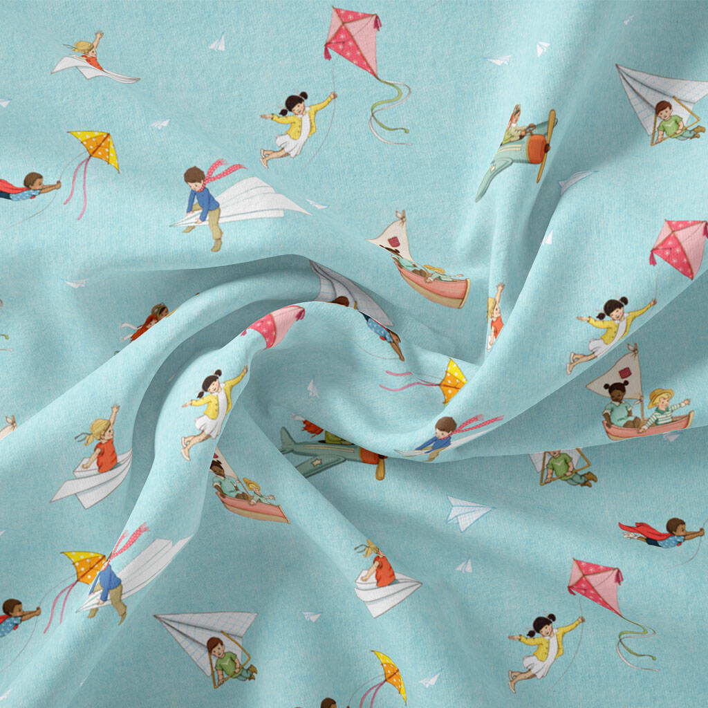 Fly With Me Organic Cotton Fabric, 1 of 3