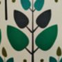 Tree Leaf Lampshade Retro Leaves Pattern Bold Green Blue White Cotton Handmade Fabric Drum Table Floor Or Ceiling Pendant Lamp Shade, thumbnail 7 of 7