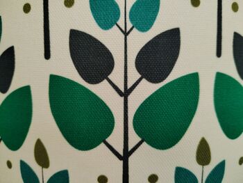 Tree Leaf Lampshade Retro Leaves Pattern Bold Green Blue White Cotton Handmade Fabric Drum Table Floor Or Ceiling Pendant Lamp Shade, 7 of 7