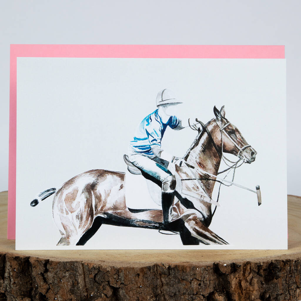 Polo Horse Greeting Card Horse Gifts By Caroline Towning Art