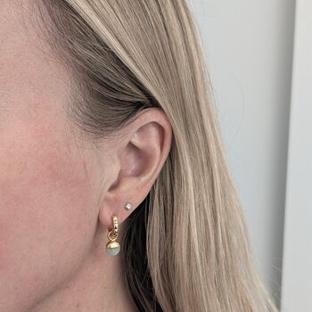 The Orb Aquamarine March Birthstone Earrings, 2 of 5