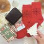 Black Glitter Purse, Festive Socks And Chocolate Christmas Gift For Her With Optional Christmas Tree Candle, thumbnail 1 of 9