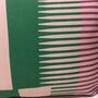 Combed Stripe Cushion, Vermillion, Green + Blush, thumbnail 2 of 5