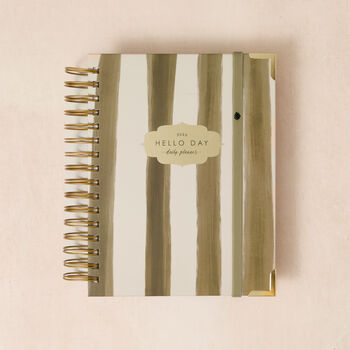 Minimal 2026 Daily Planner Diary: Capri Stripes, 4 of 12