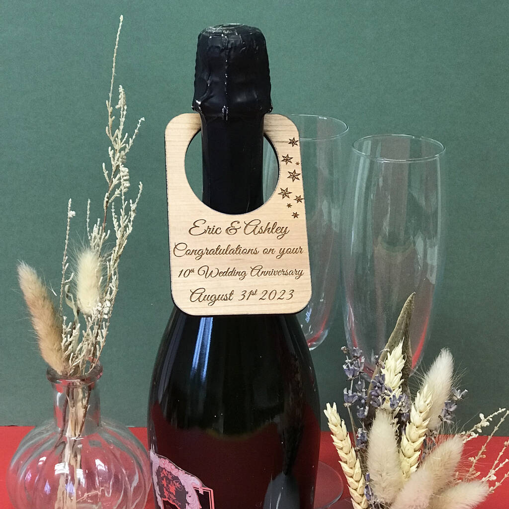 Personalised Wedding Anniversary Wine Bottle Label, 1 of 7