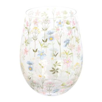 Floral Stemless Wine Glass, 2 of 4