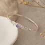 Sterling Silver Celtic Amethyst Bangle, thumbnail 3 of 10