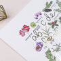 Foiled Christmas Print With Floral Illustration, thumbnail 5 of 7