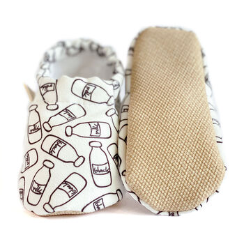 Milk + Black Cotton Slippers For Babies And Toddlers, 4 of 4