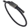 Men's Black Adjustable Leather Bracelet Single Clasp, thumbnail 7 of 7