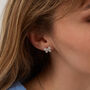 Bowtie Sterling Silver Zirconia Stud Earring, thumbnail 3 of 5