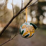 Leopard In The Jungle Hand Painted Ceramic Bauble, thumbnail 1 of 6