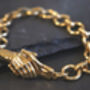 18k Gold Plated Handshake Bracelet With Magnetic Clasp, thumbnail 7 of 7