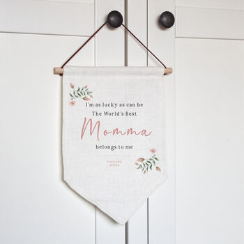 Worlds Best Mum Gift, Personalised Wall Hanging For Mummy, 5 of 5