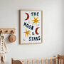 The Moon And Stars Hand Painted Nursery Print, thumbnail 1 of 7