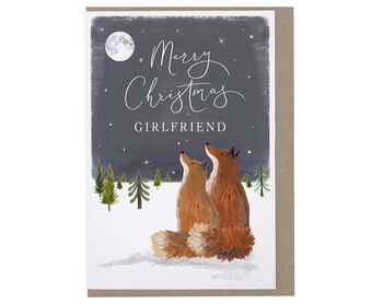 Cute Woodland Fox Christmas Card For Girlfriend, 4 of 4