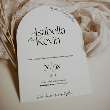 Luxe A6 Arch Save The Date Wedding Invitation, 2 of 3