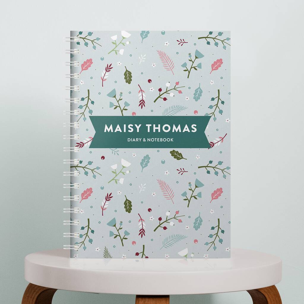 Personalised Leaf Combined Diary And Notebook, 1 of 11