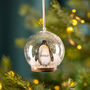 Personalised Illustrated Penguin Christmas Snow Dome Bauble, thumbnail 2 of 11