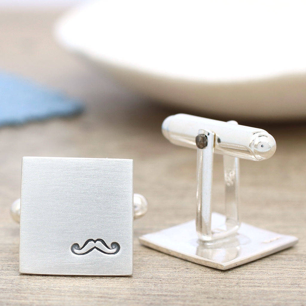 Personalised Moustache Cufflinks. Gift For Dad, 1 of 10