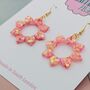 Pink Sparkly Sun Glitter Resin Earrings, thumbnail 4 of 4