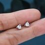 Sterling Silver Trillion Cut Cz Stud Earrings, thumbnail 6 of 12