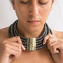 The Egyptian Gold, Silver Or Black Statement Necklace, thumbnail 6 of 10